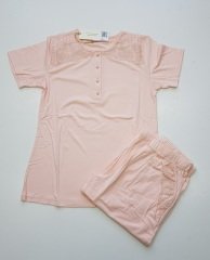 Poleren Yazlık Kısa Kol Kadın Pijama Takım