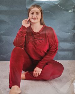 Mihra Kadın Battal Kadife Pijama Takım
