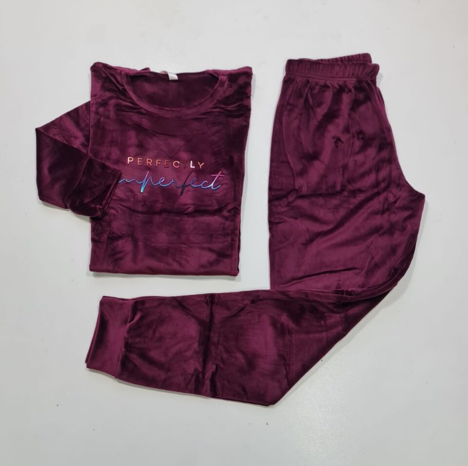 Pijamoni Kadın Kadife Pijama Takım