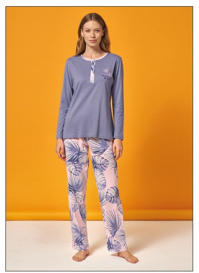 Over Sleep Uzun Kol Yazlık Kadın Pijama Takım