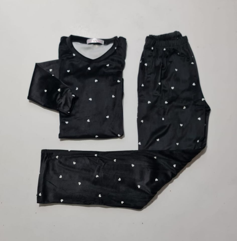 Alimer Kadın Siyah Kadife Pijama Takım