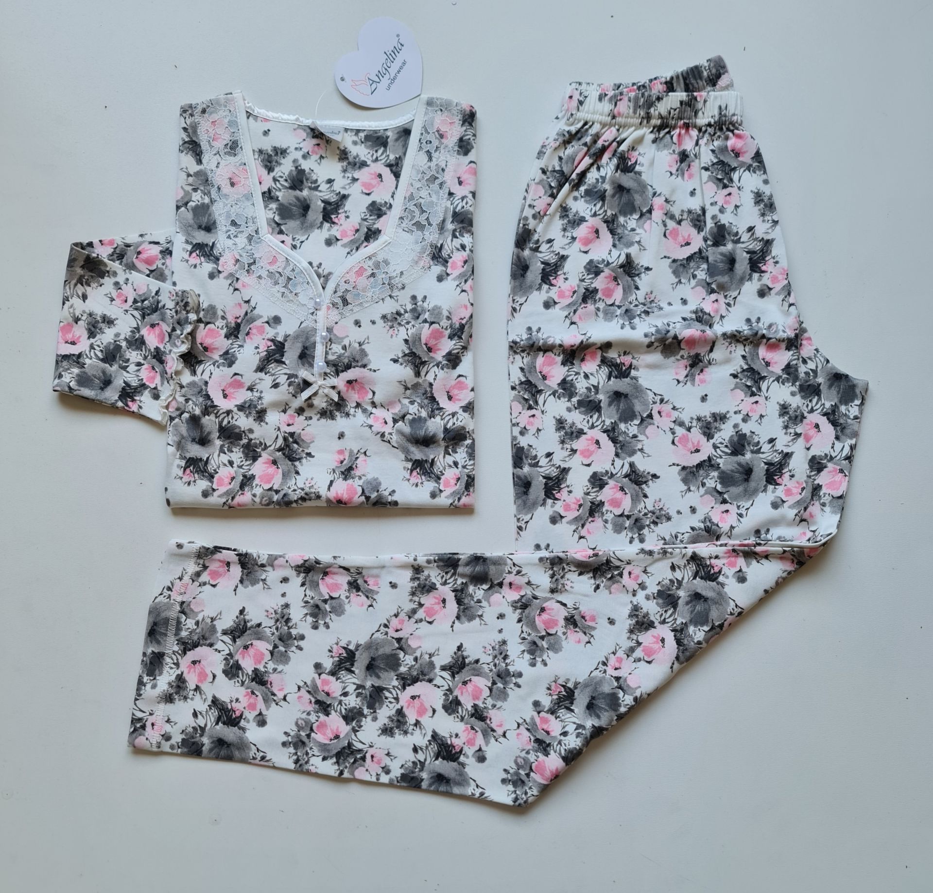 Angelina Uzun Kol Ribana Kadın Kışlık Pijama Takım
