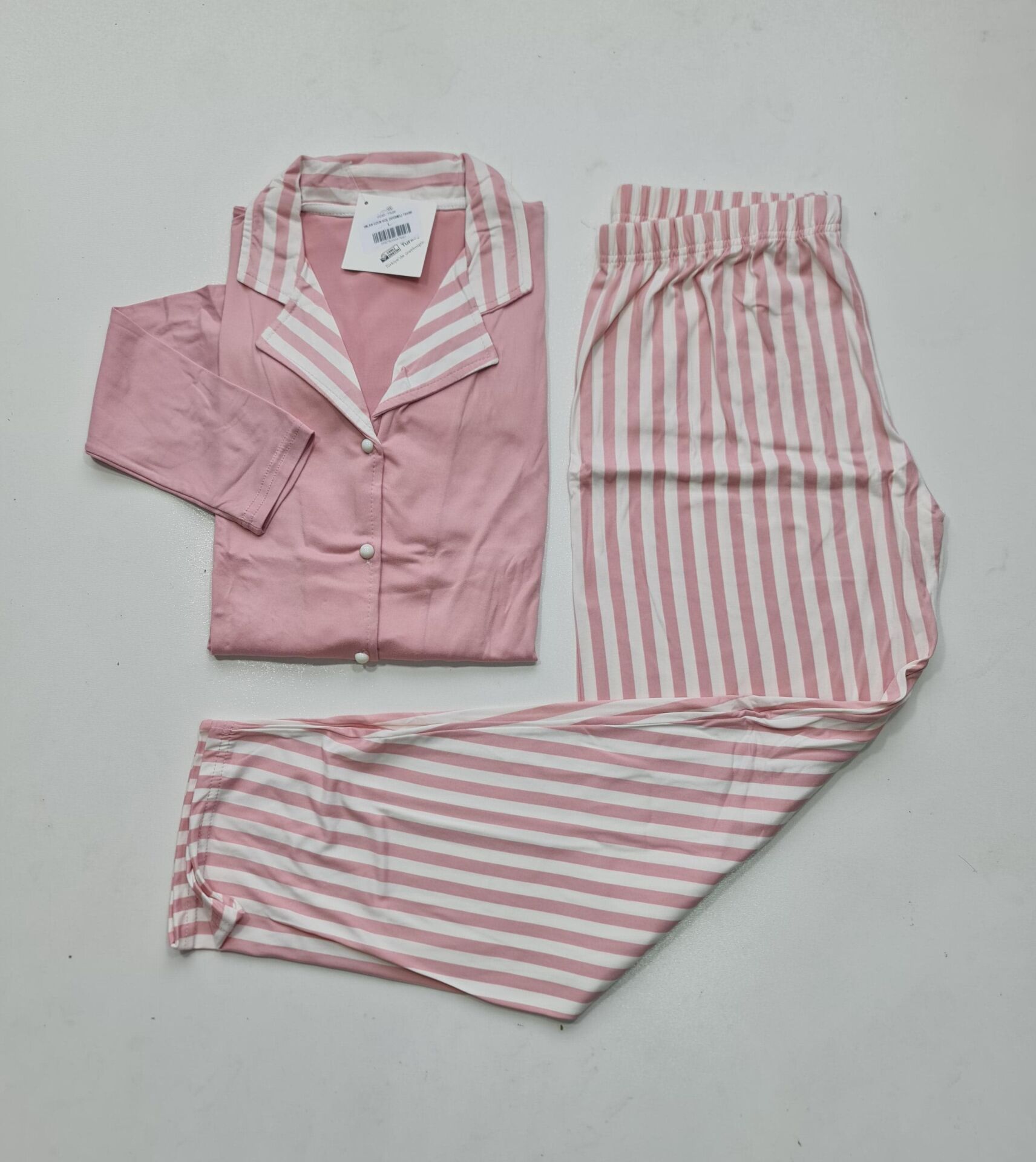 Pijamoni Uzun Kol Yazlık Kadın Pijama Takım