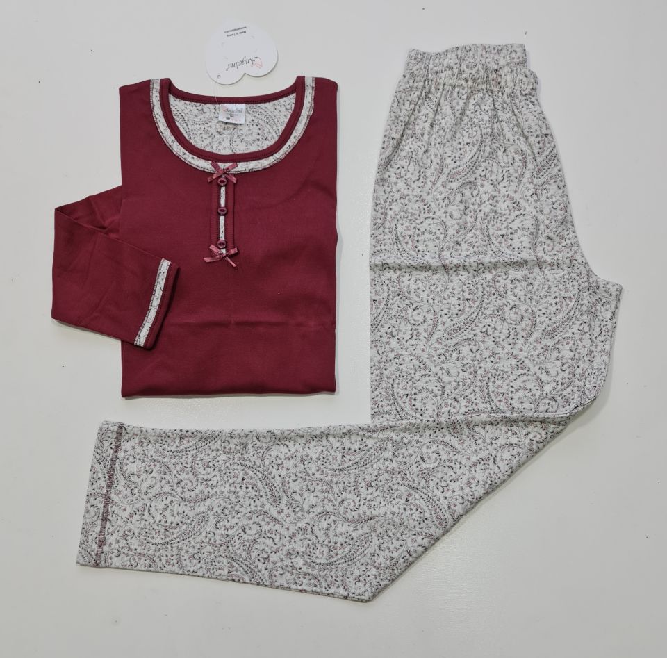 Angelina Uzun Kol Ribana Kadın Kışlık Pijama Takım