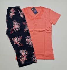 Alimer Kısa Kol Yazlık Kadın Kapri Pijama Takım