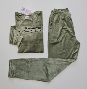 Mihra Kadın Battal Kadife Pijama Takım