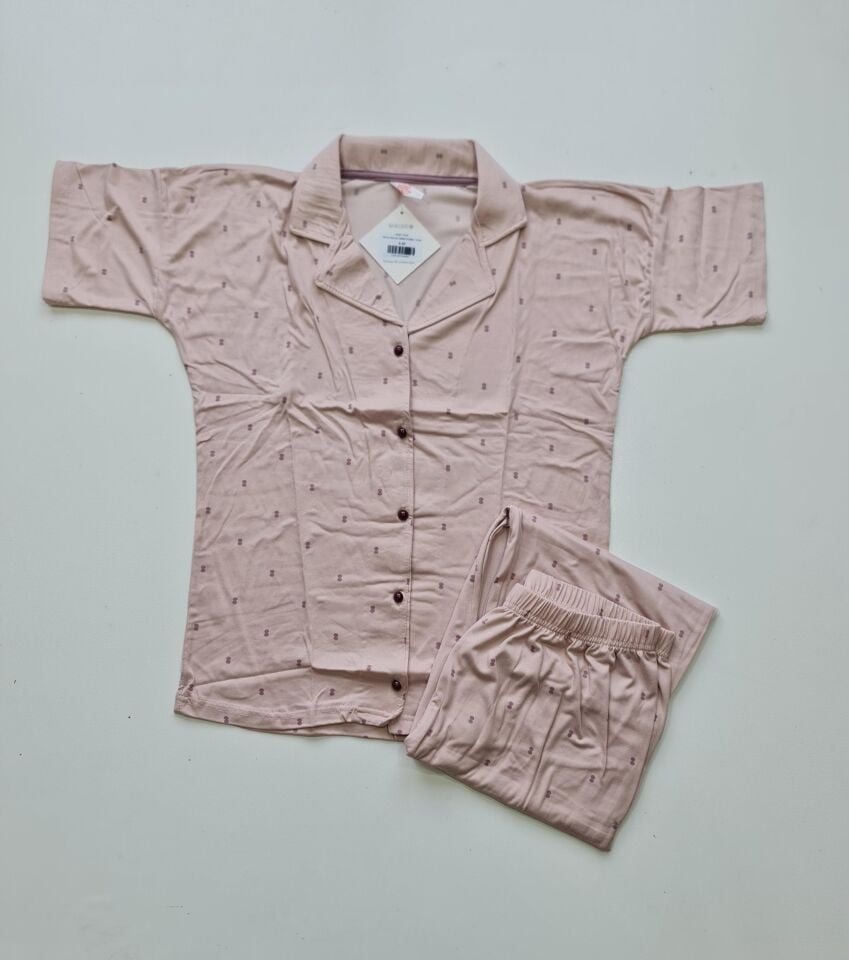 Pijamoni Kısa Kol Yazlık Kadın Pijama Takım