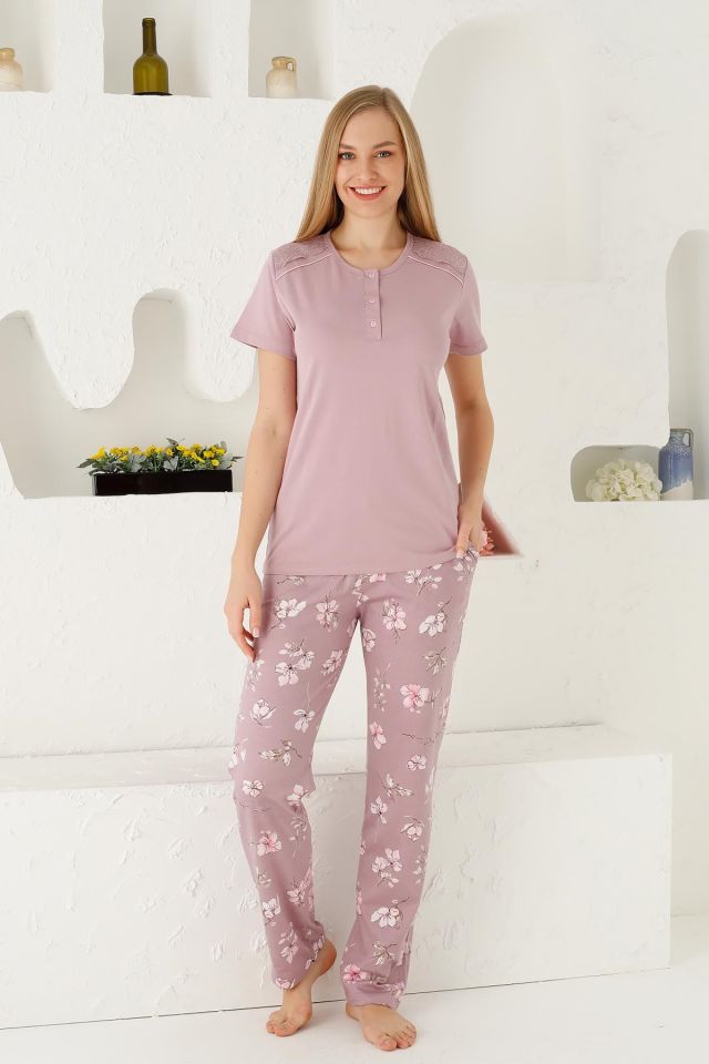 Alimer Kısa Kol Yazlık Kadın Pijama Takım