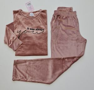 Mihra Kadın Battal Kadife Pijama Takım