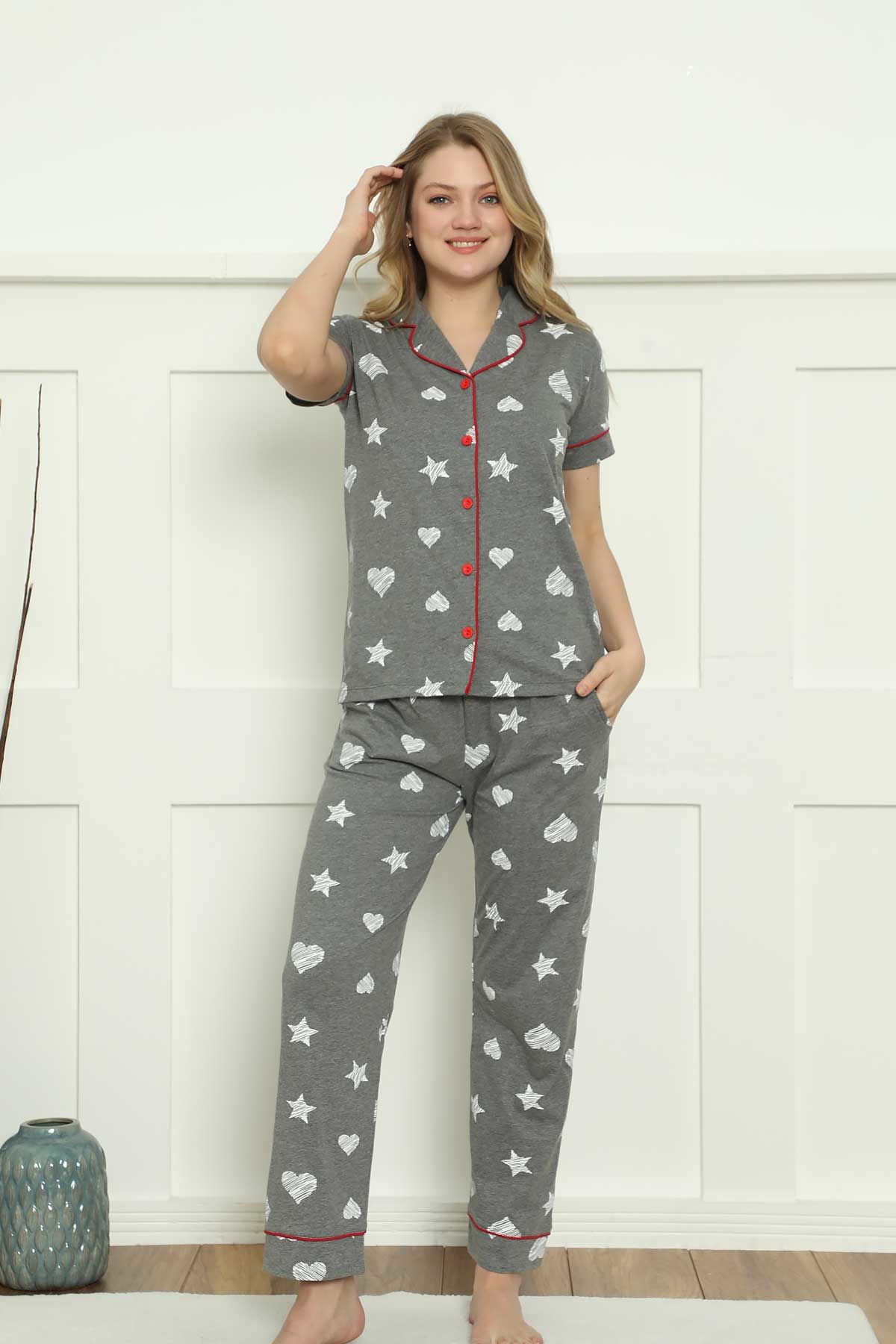Alimer Kısa Kol Yazlık Kadın Pijama Takım