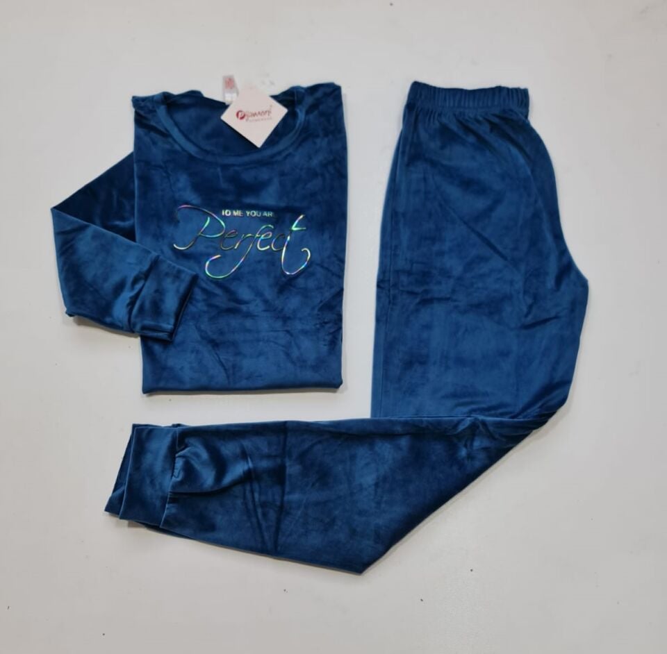 Pijamoni Kadın Kadife Pijama Takım