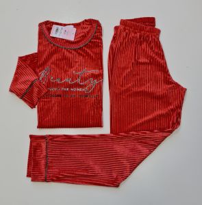 Mihra Kadın Fitilli Kadife Pijama Takım