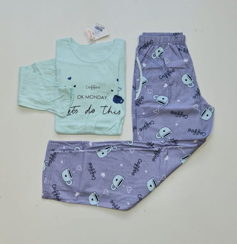 Pijamoni Uzun Kol Yazlık Kadın Pijama Takım