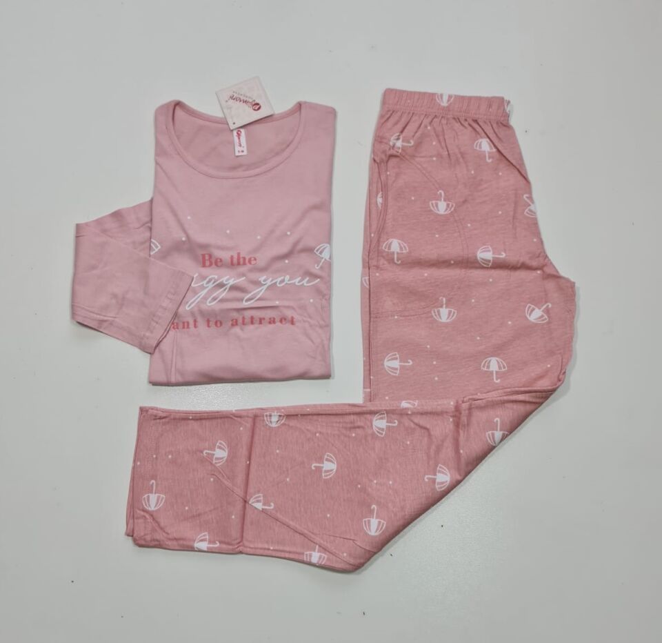 Pijamoni Uzun Kol Yazlık Kadın Pijama Takım