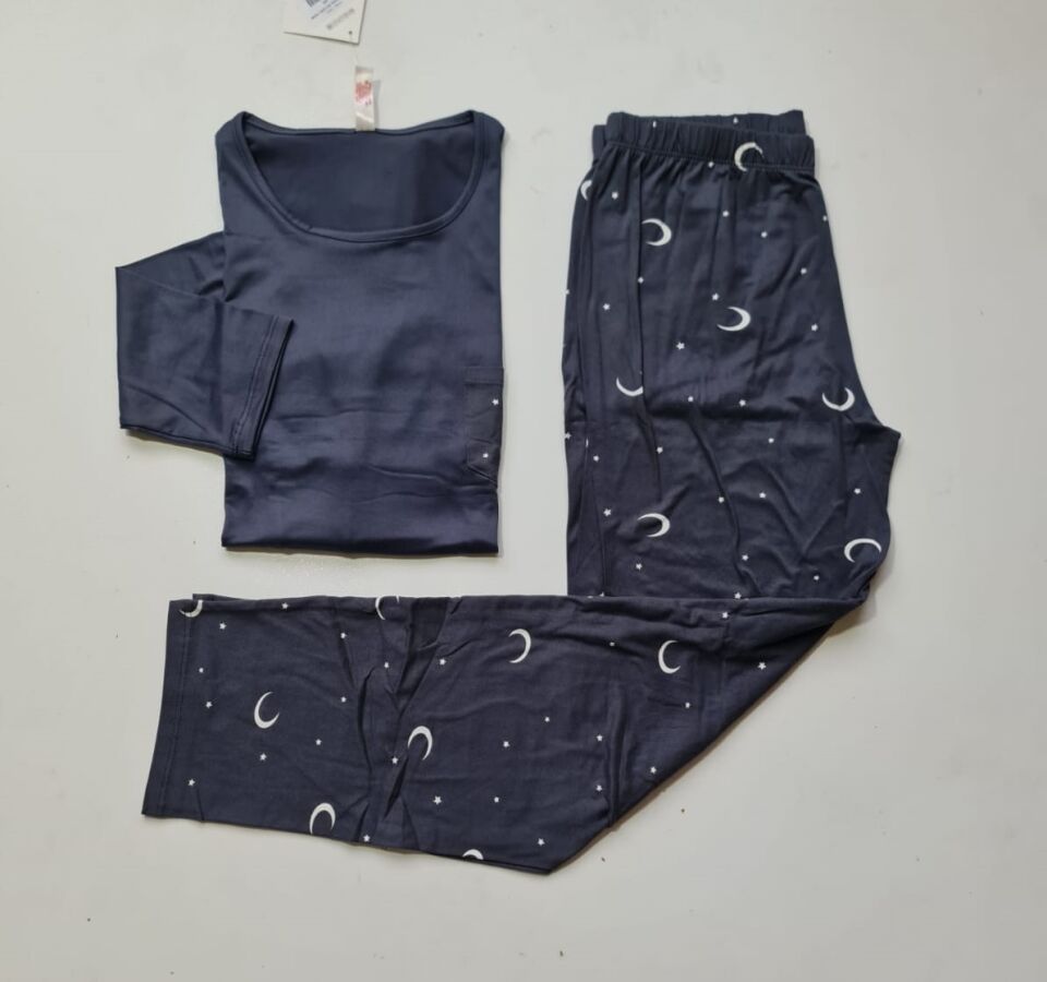 Pijamoni Uzun Kol Yazlık Kadın Pijama Takım