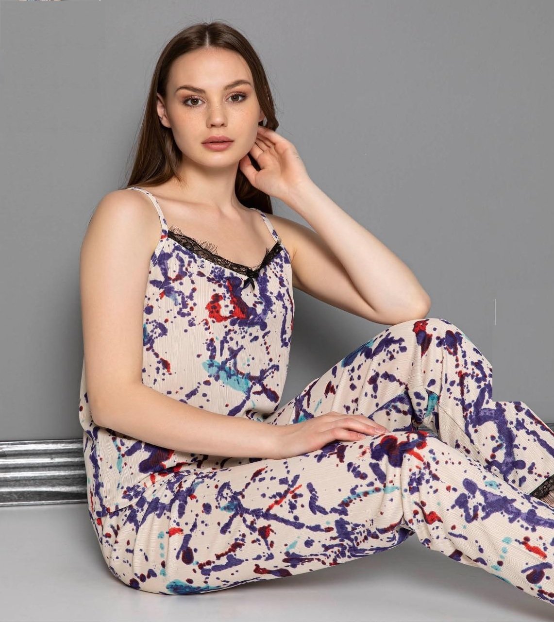Pijamoni Askılı Yazlık Kadın Pijama Takım