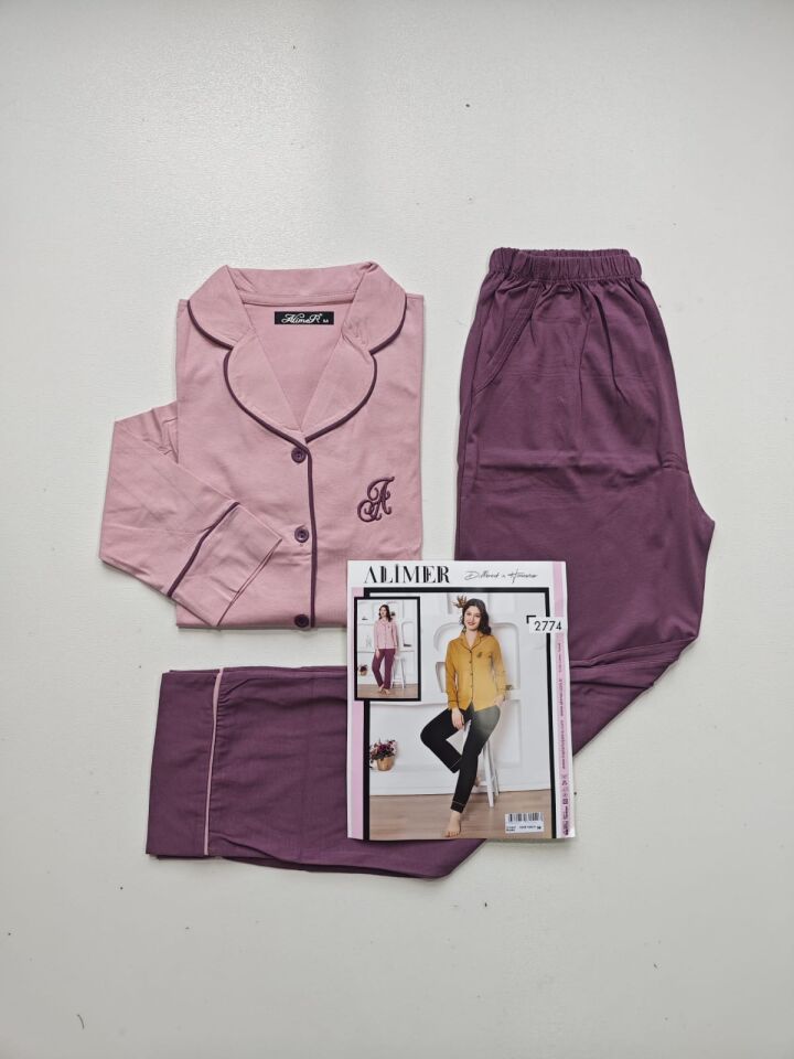 Alimer Uzun Kol Yazlık Kadın Pijama Takım