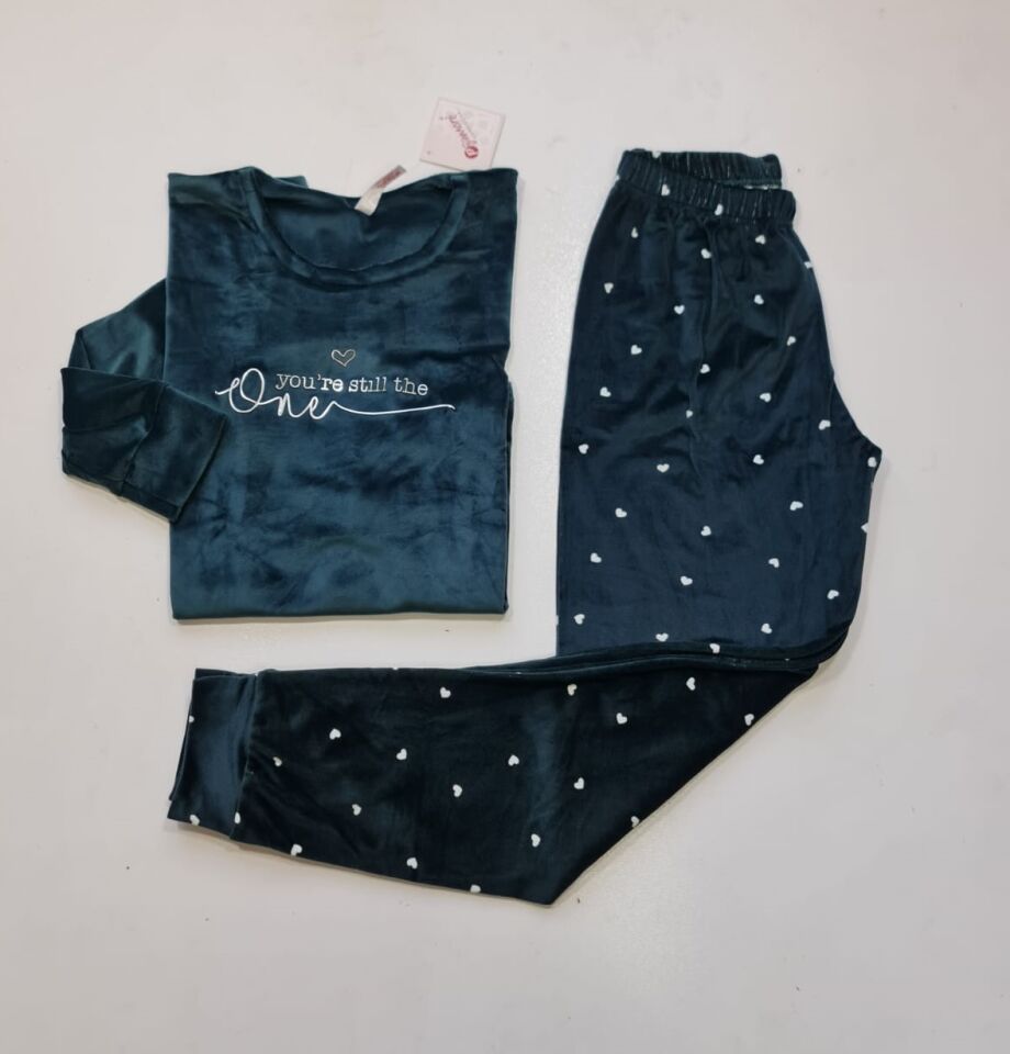 Pijamoni Kadın Kadife Pijama Takım