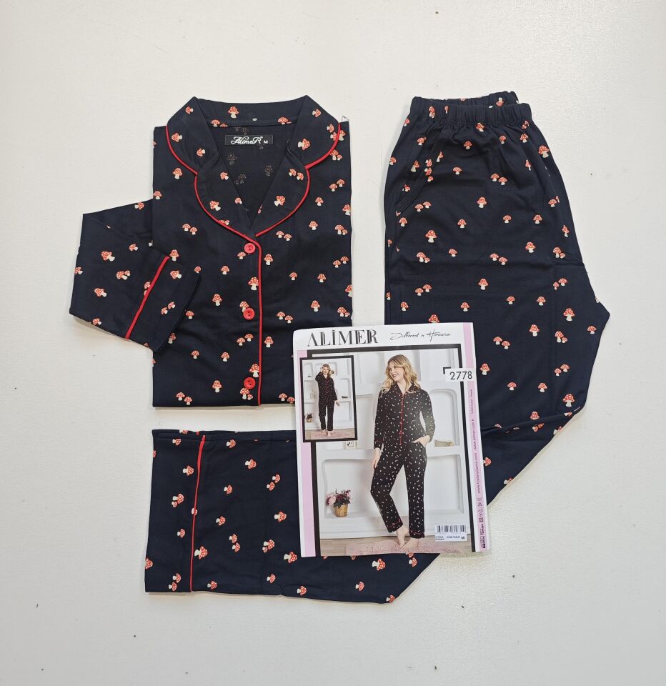Alimer Uzun Kol Yazlık Kadın Pijama Takım