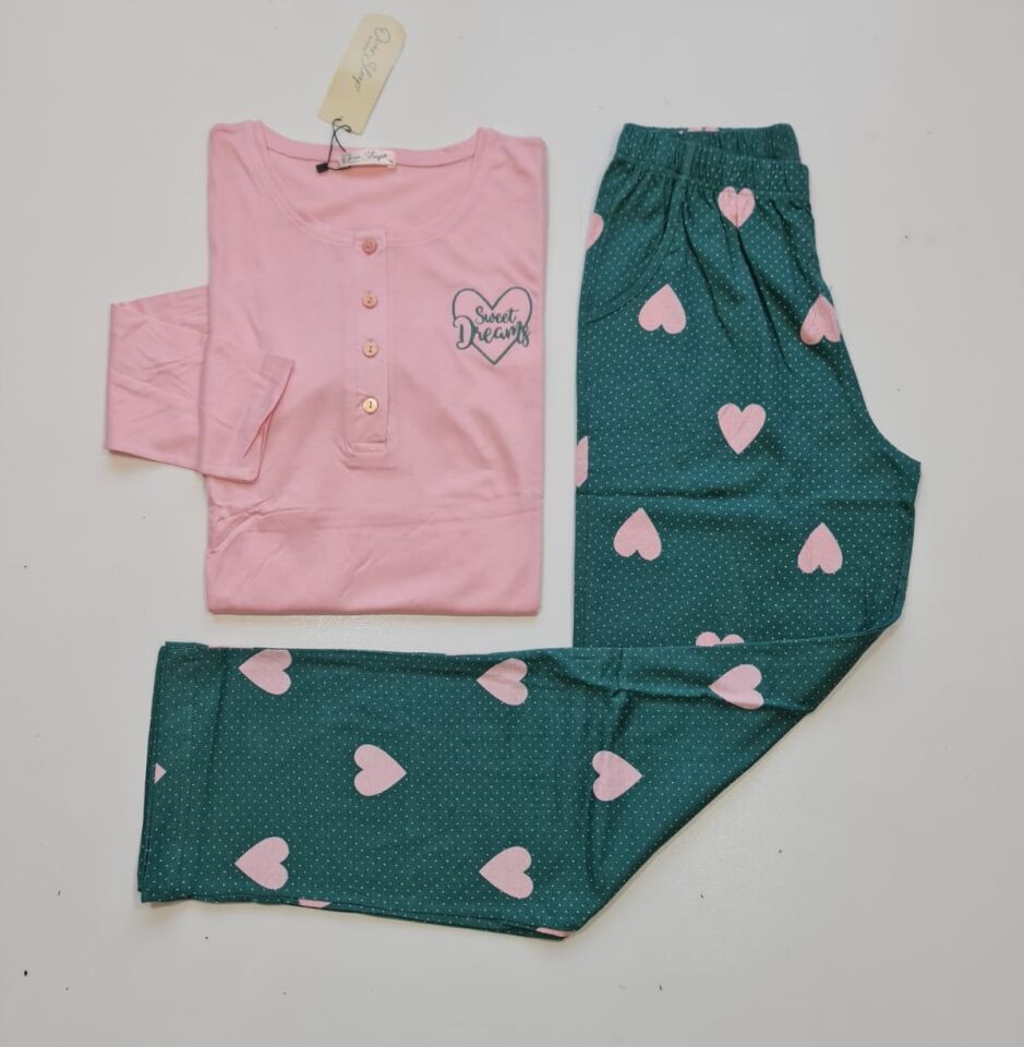 Over Sleep Uzun Kol Yazlık Kadın Pijama Takım