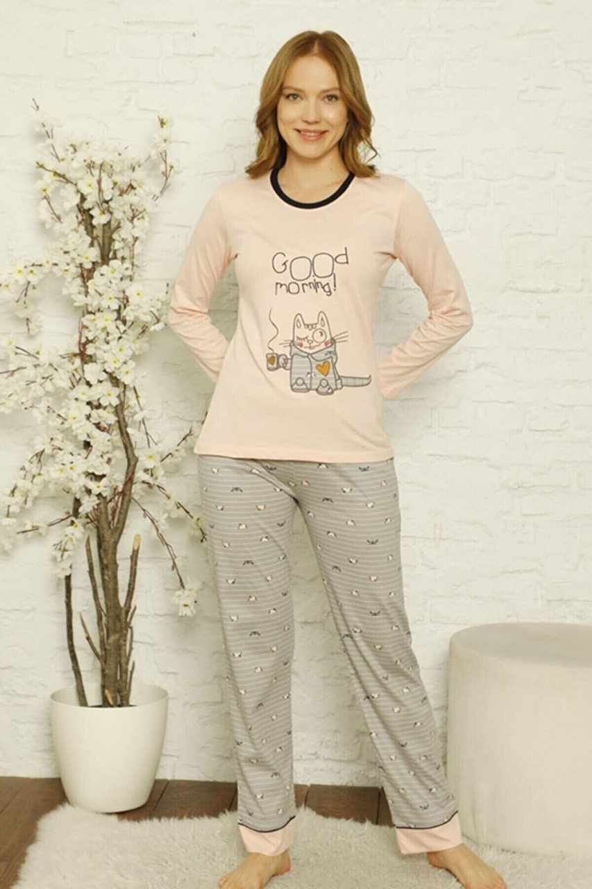 Alimer Uzun Kol Yazlık Kadın Pijama Takım