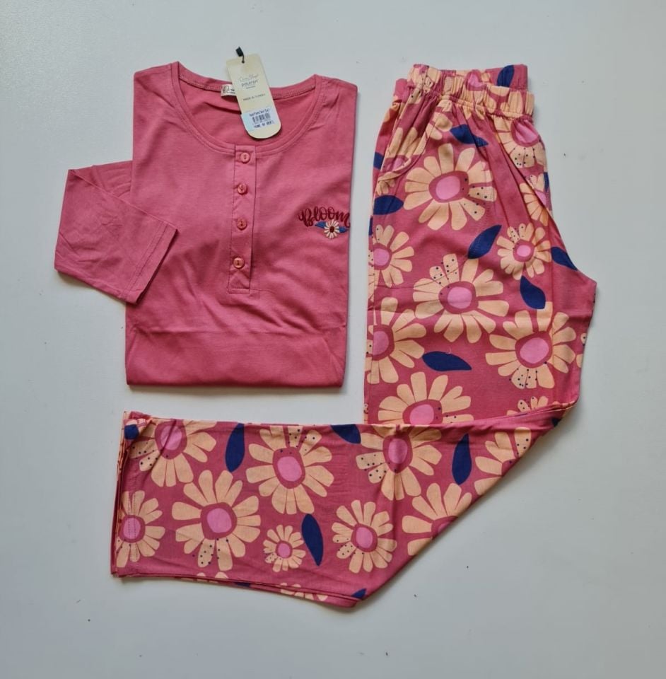 Over Sleep Uzun Kol Yazlık Kadın Pijama Takım