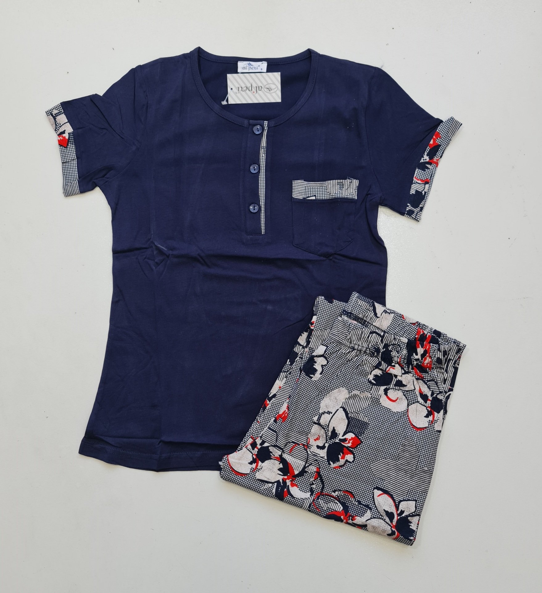 Alperi Kısa Kol Yazlık Kadın Pijama Takım