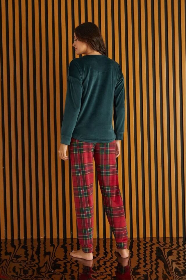 Pijamoni Kadın Kadife Pijama Takım