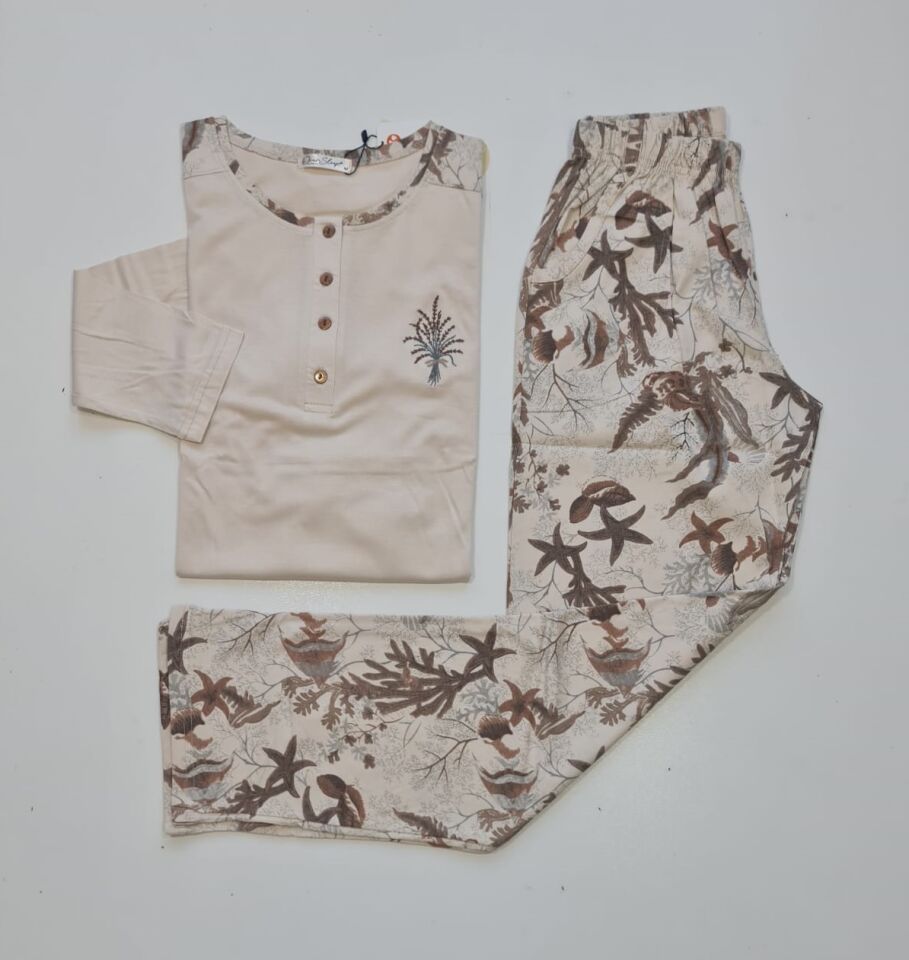 Over Sleep Uzun Kol Yazlık Kadın Pijama Takım