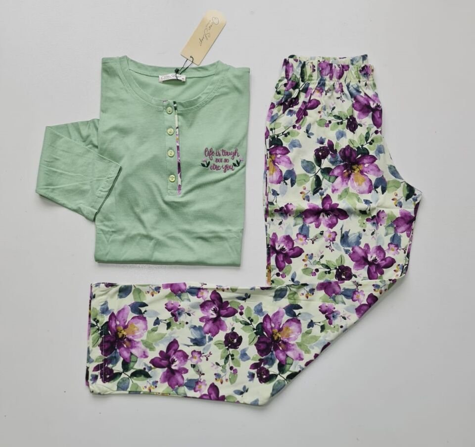 Over Sleep Uzun Kol Yazlık Kadın Pijama Takım