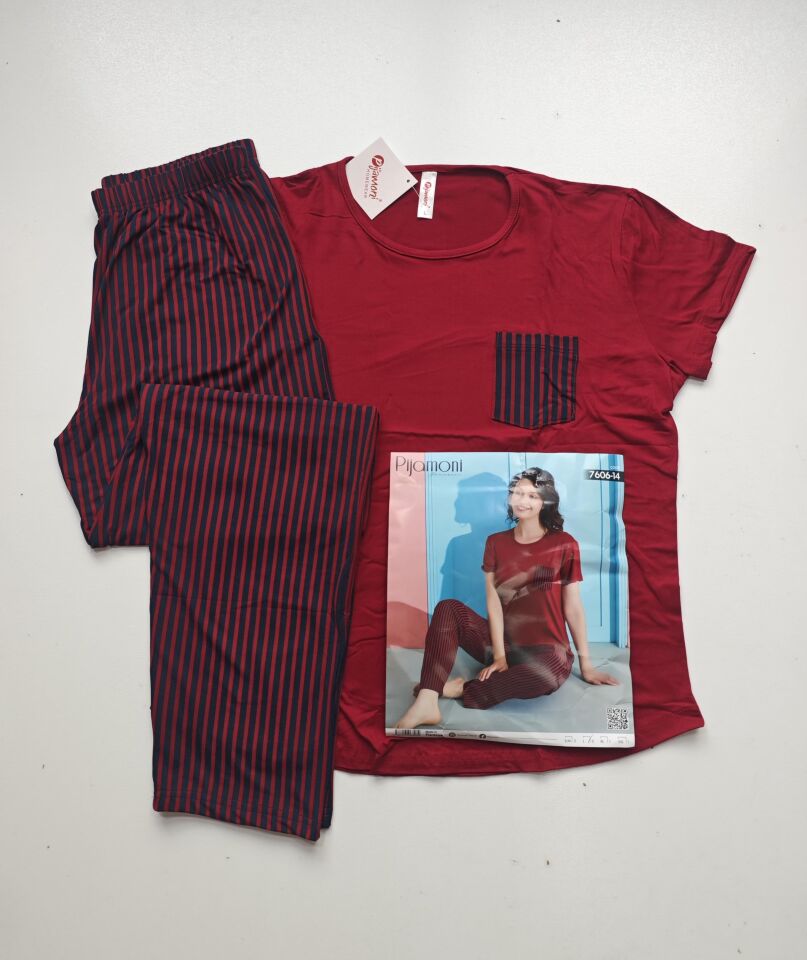 Pijamoni Kısa Kol Yazlık Kadın Pijama Takım