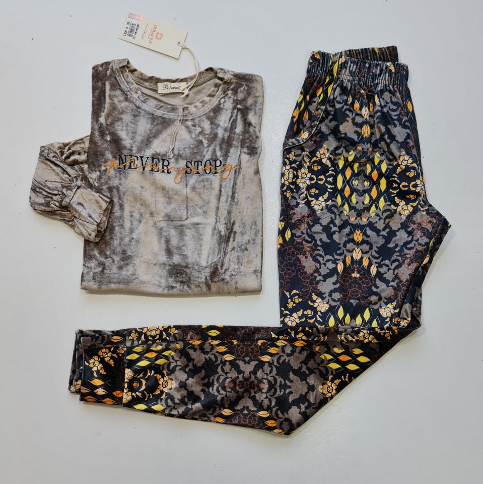 Poleren Uzun Kol Kışlık Kadın Kadife Pijama Takım