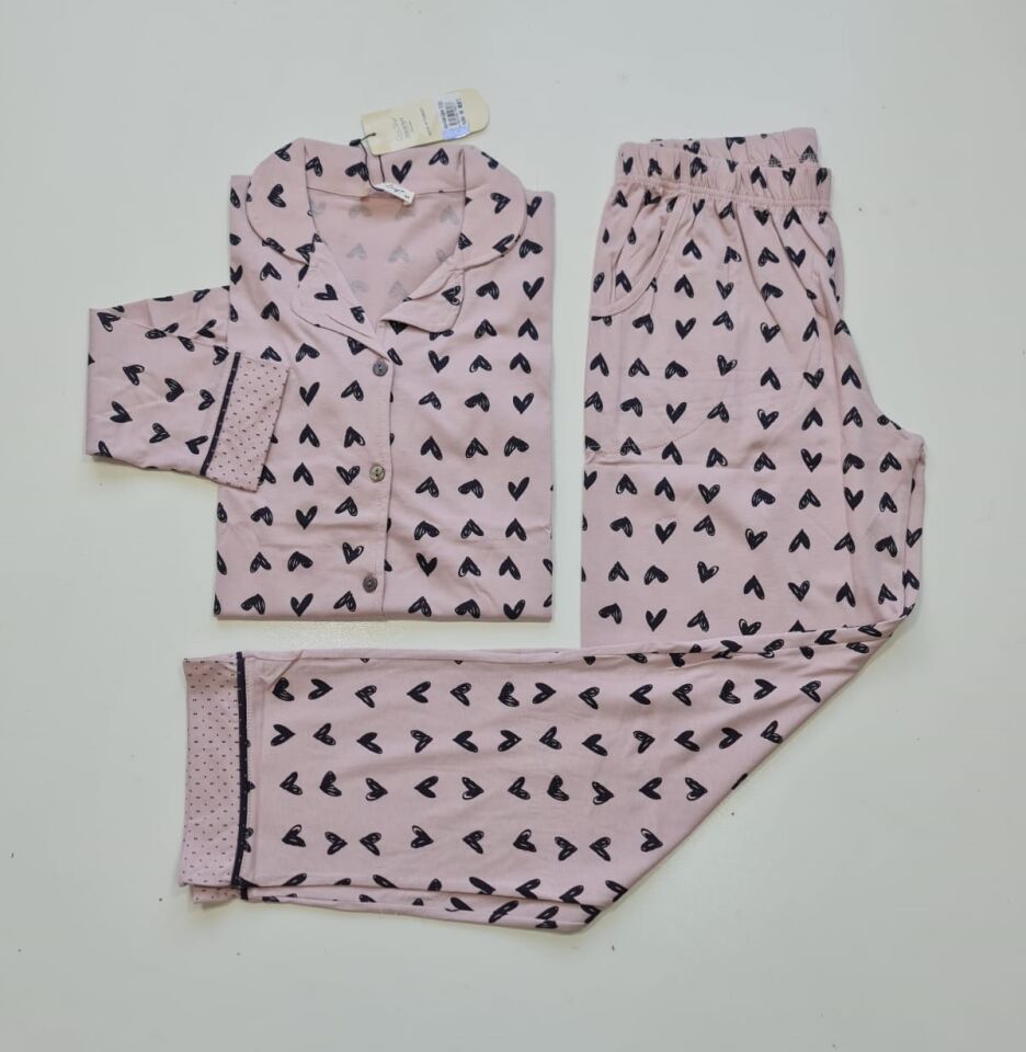 Over Sleep Uzun Kol Yazlık Kadın Pijama Takım