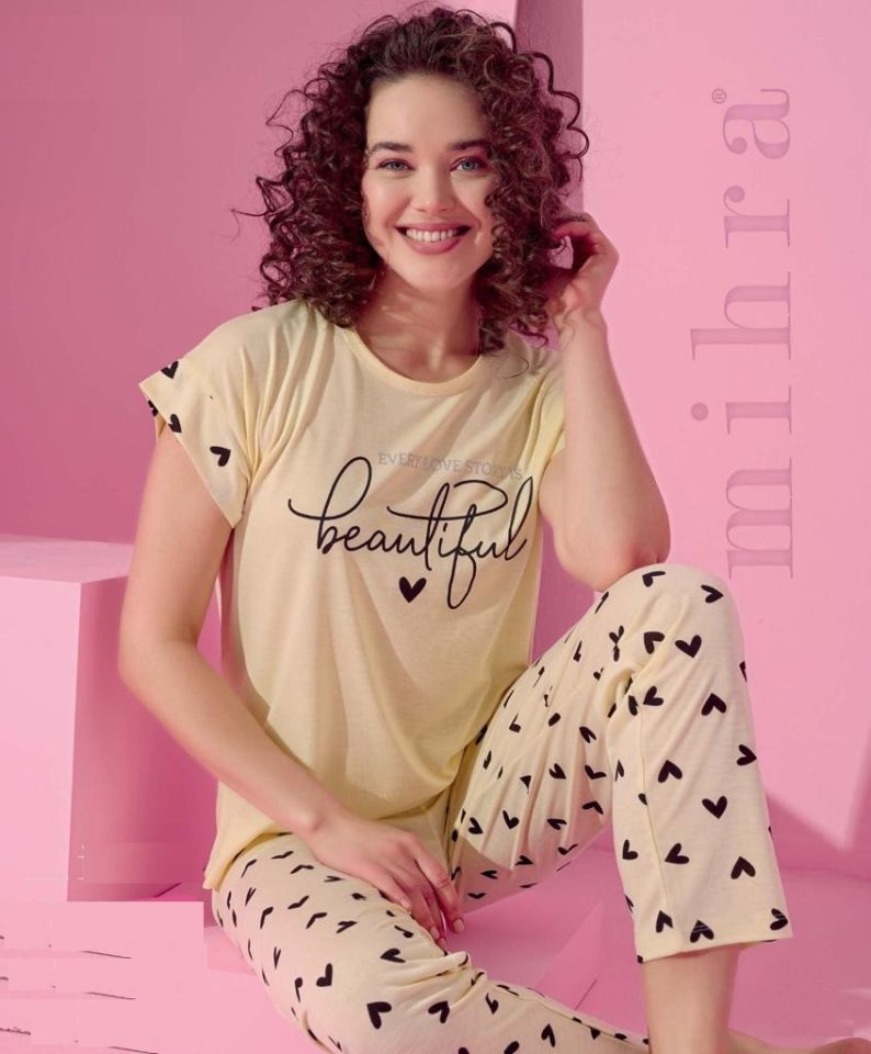 Mihra Kısa Kol Yazlık Kadın Pijama Takım
