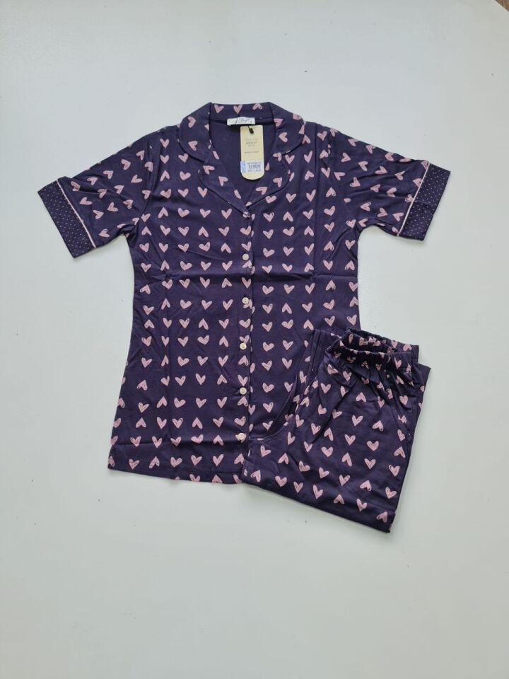 Over Sleep Kısa Kol Yazlık Kadın Pijama Takım