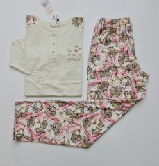 Over Sleep Uzun Kol Yazlık Kadın Pijama Takım