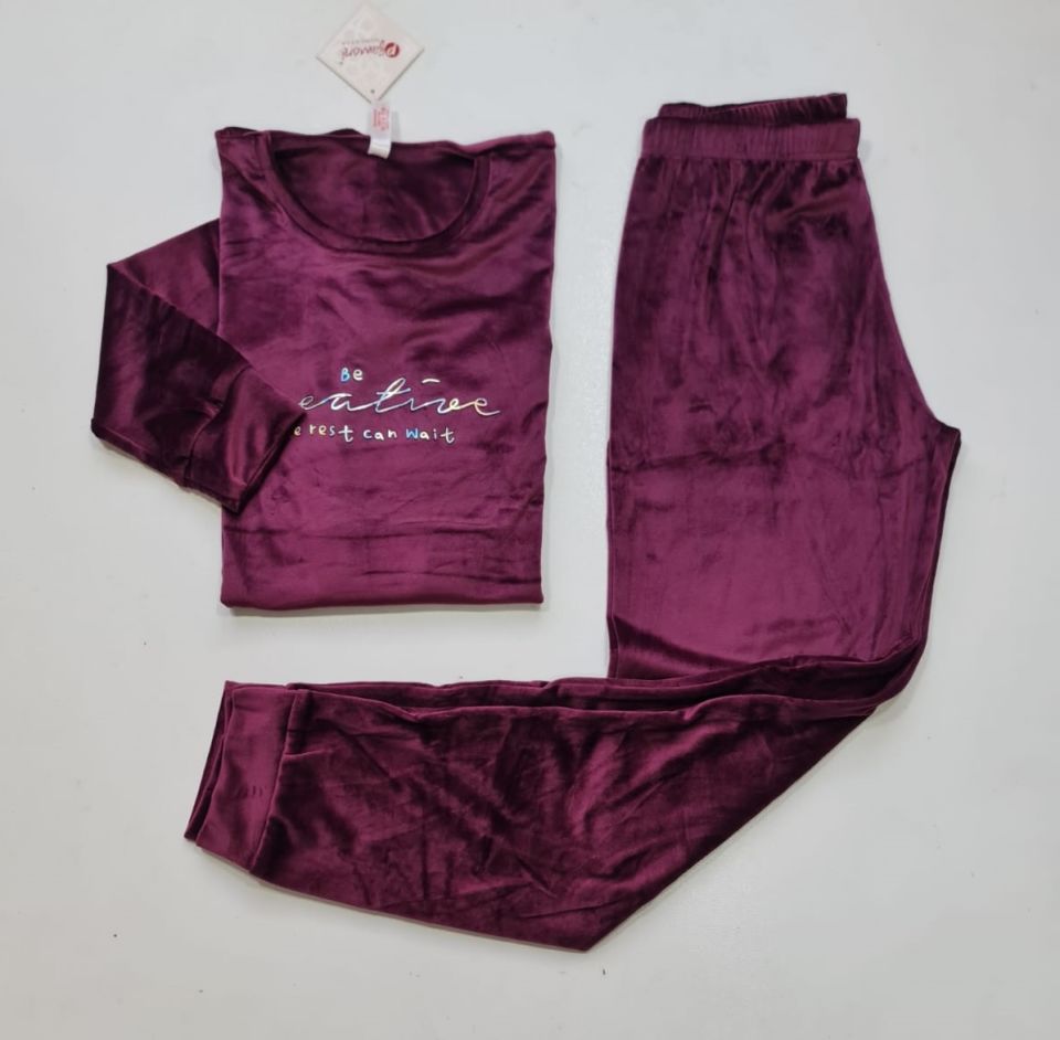 Pijamoni Kadın Kadife Pijama Takım