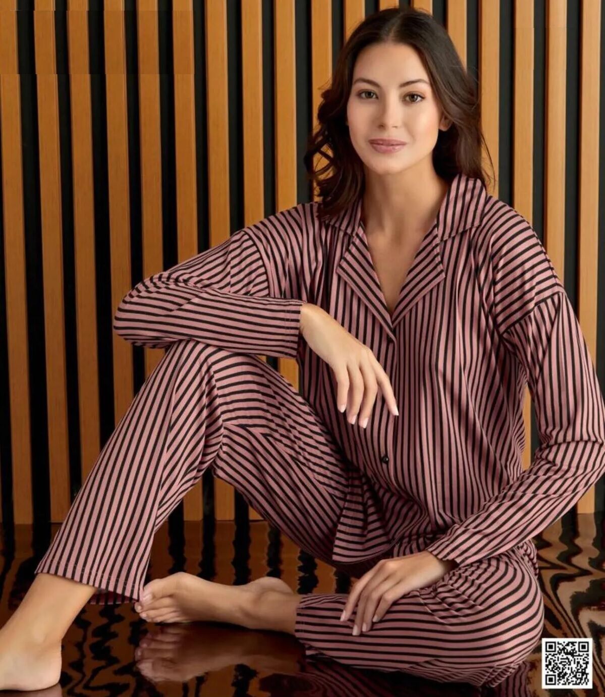 Pijamoni Uzun Kol Yazlık Kadın Pijama Takım