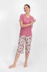 Arnetta Kısa Kol Yazlık Kadın Kapri Pijama Takım