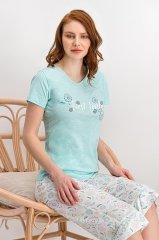 Arnetta Kısa Kol Yazlık Kadın Kapri Pijama Takım