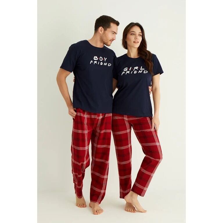 Pijamoni Kısa Kol Yazlık Kadın Pijama Takım