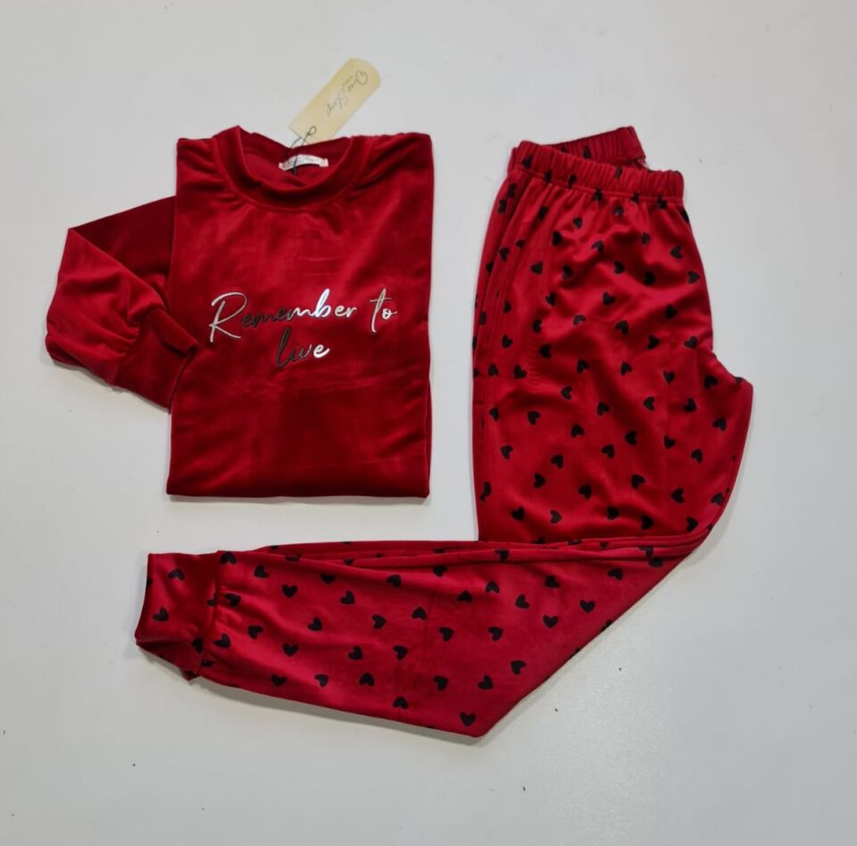 Kadın Kışlık Kadife Pijama Takım