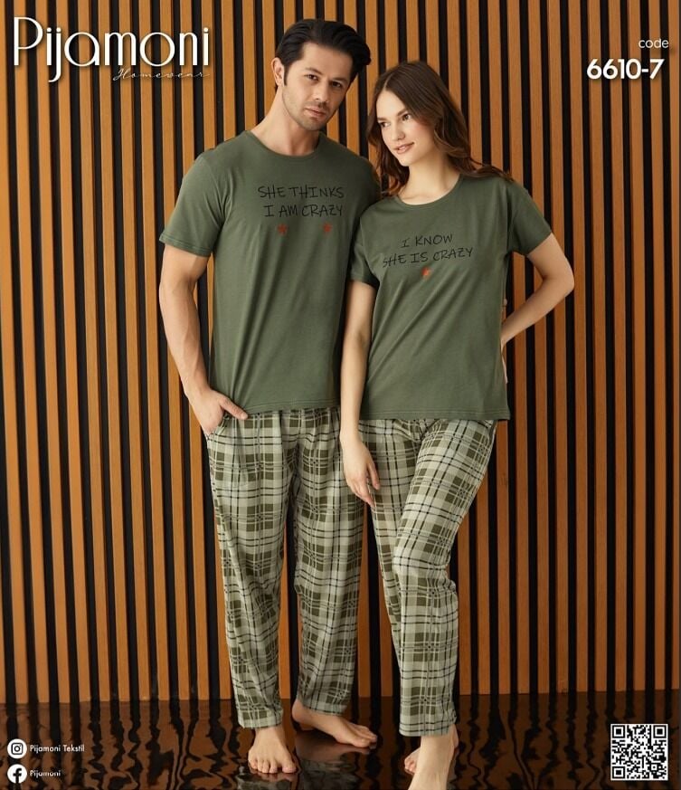 Pijamoni Erkek Kısa Kol Pijama Takım