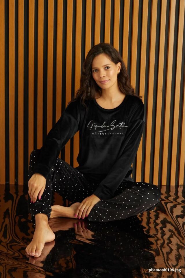 Pijamoni Kadın Kadife Pijama Takım