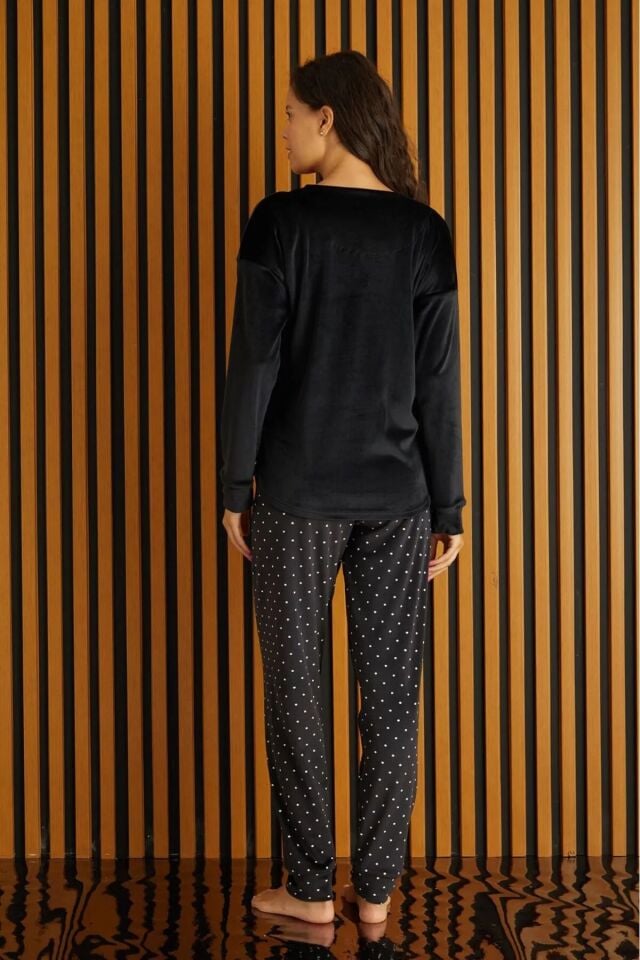 Pijamoni Kadın Kadife Pijama Takım
