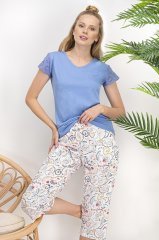 Arnetta Kısa Kol Yazlık Kadın Kapri Pijama Takım