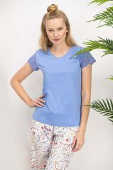 Arnetta Kısa Kol Yazlık Kadın Kapri Pijama Takım