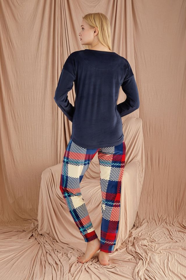 Pijamoni Kadın Kadife Pijama Takım