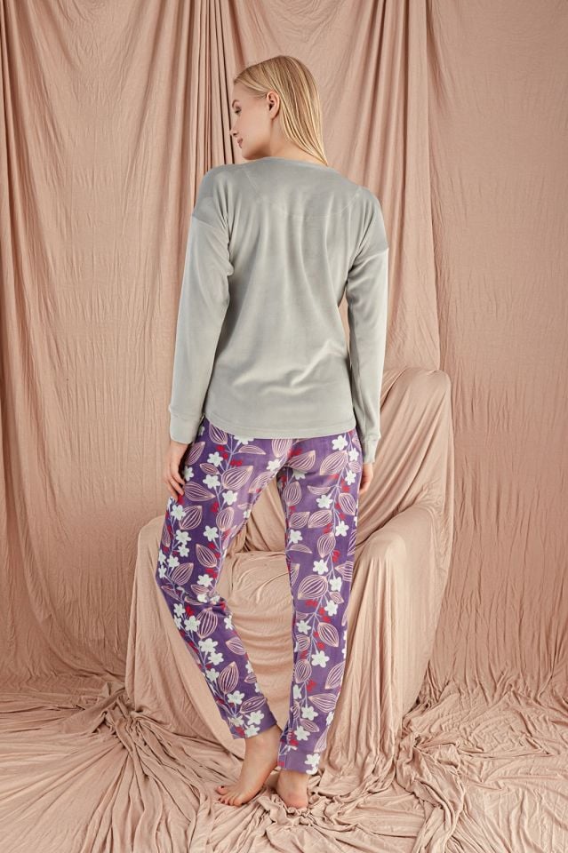 Pijamoni Kadın Kadife Pijama Takım