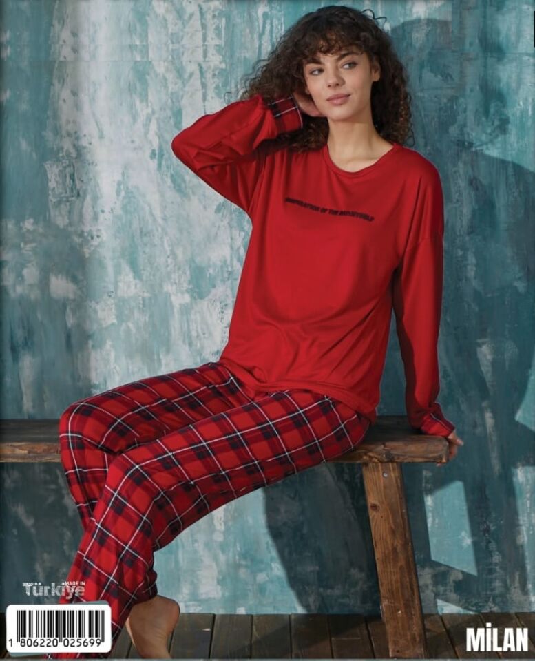 Mihra Uzun Kol Yazlık Kadın Pijama Takım